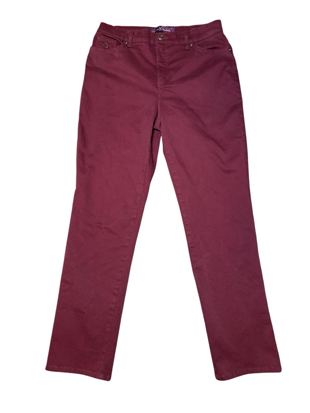 Gloria Vanderbilt Womens Burgundy Jeans Sz 8 medium Amanda High Rise #265